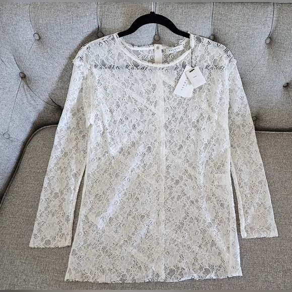 NWT sandro lace roundneck blouse - Picture 1 of 13